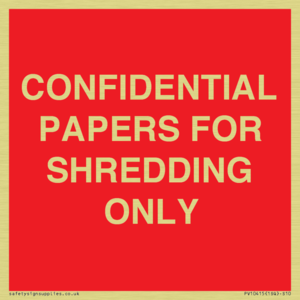 CONFIDENTIAL PAPERS FOR SHREDDING ONLY
